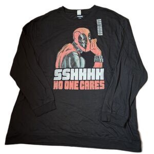 Marvel “SSHHHH No One Cares” Crewneck Pullover Men’s 4XL Black
